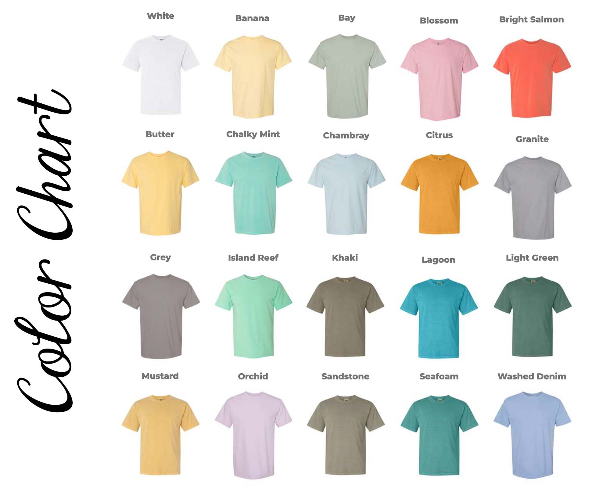 Comfort Colors Shirts, Unisex Heavyweight Tees, LIGHT Colors: Chalky Mint / XL