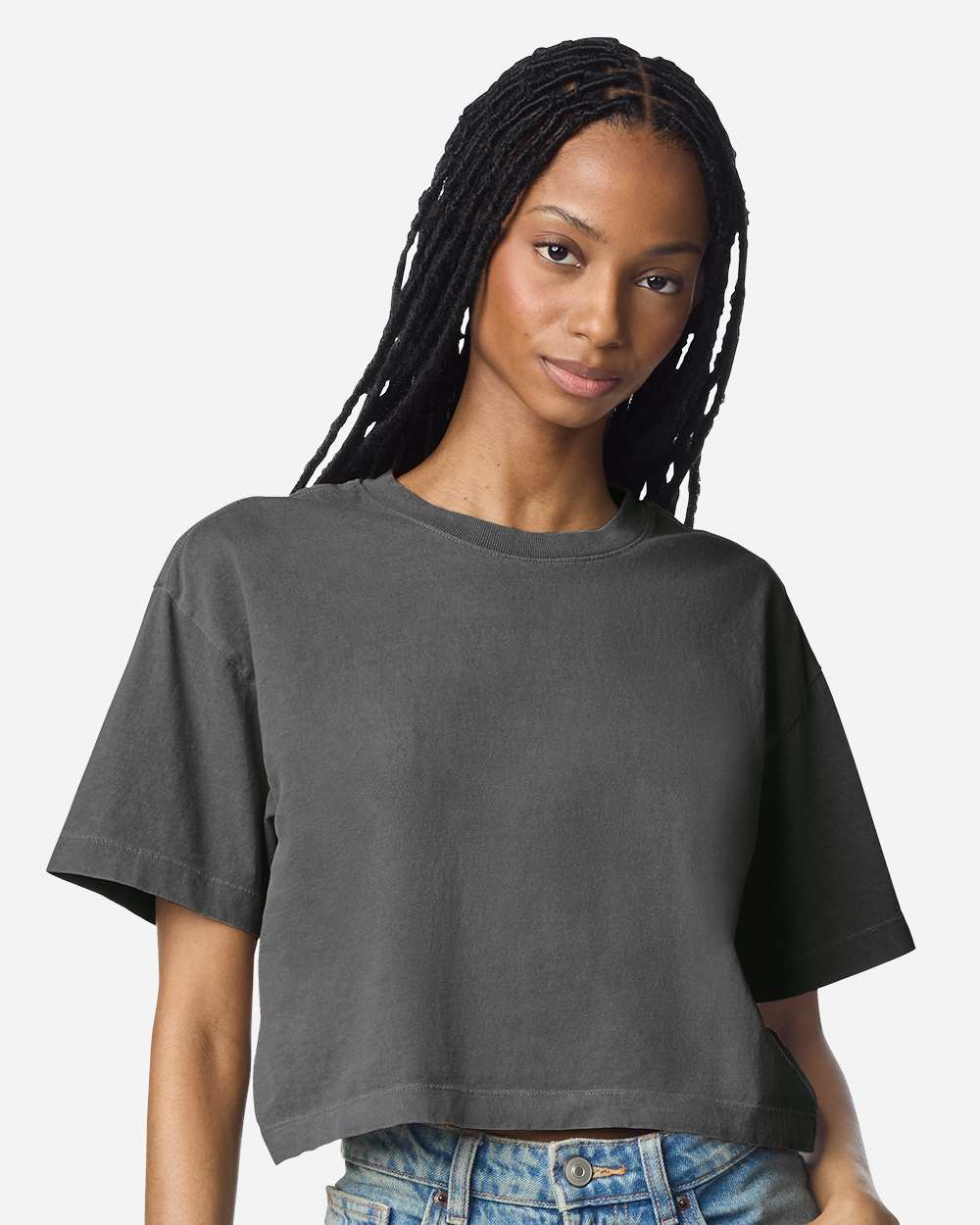 Women's Garment-Dyed Heavyweight Cropped Tee | AA 1302GD: Faded Powder Pink / M