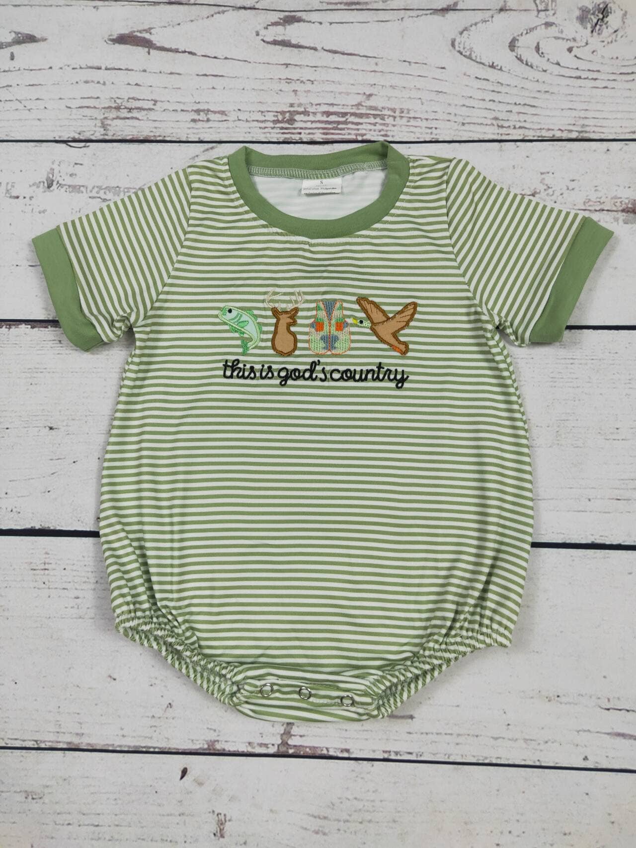 Baby Boy Hunting Appliqué Bubble: 2T