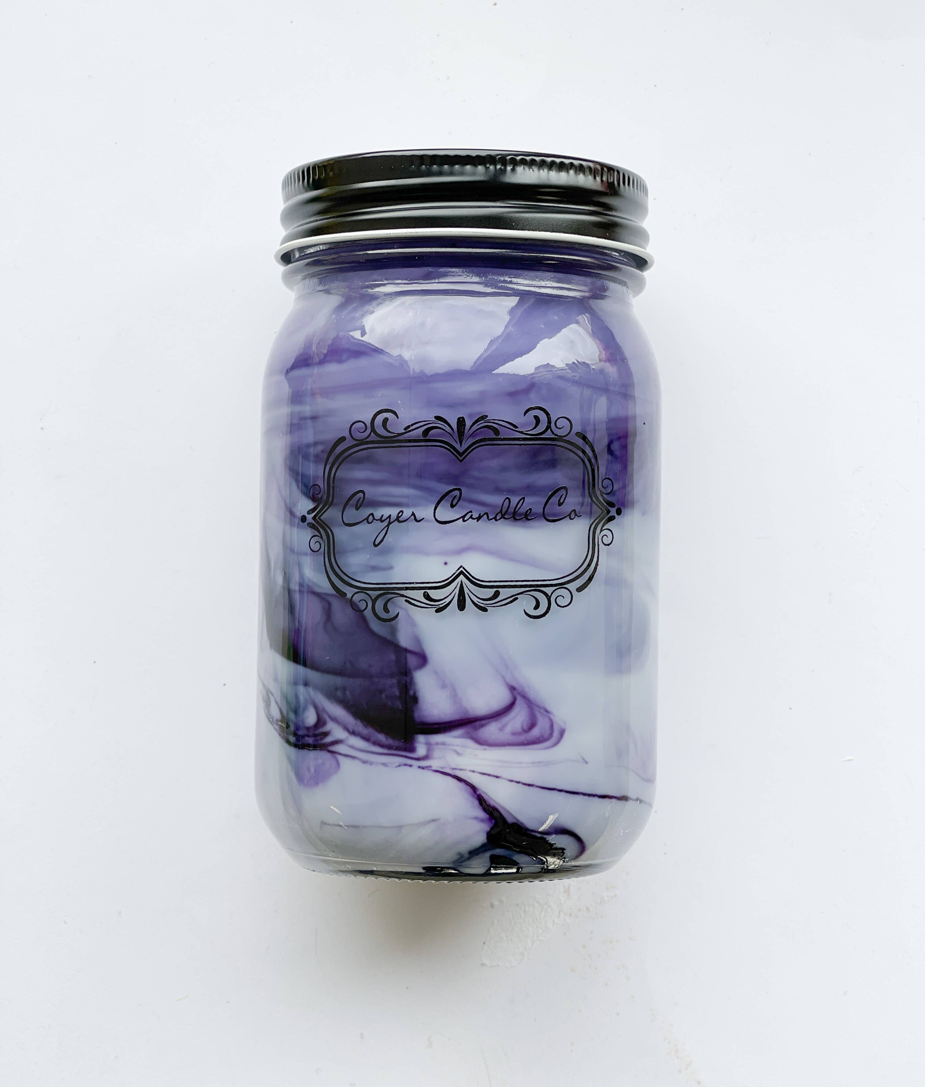16 oz. Pint Mason Jar Candles - Summer Collection: Add barcode to warning label / Beachglass