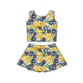 MOQ 5 pcs sleeveless floral M football kids girls team active outfits