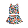 MOQ 5 pcs crocodile floral football kids girls team active outfits