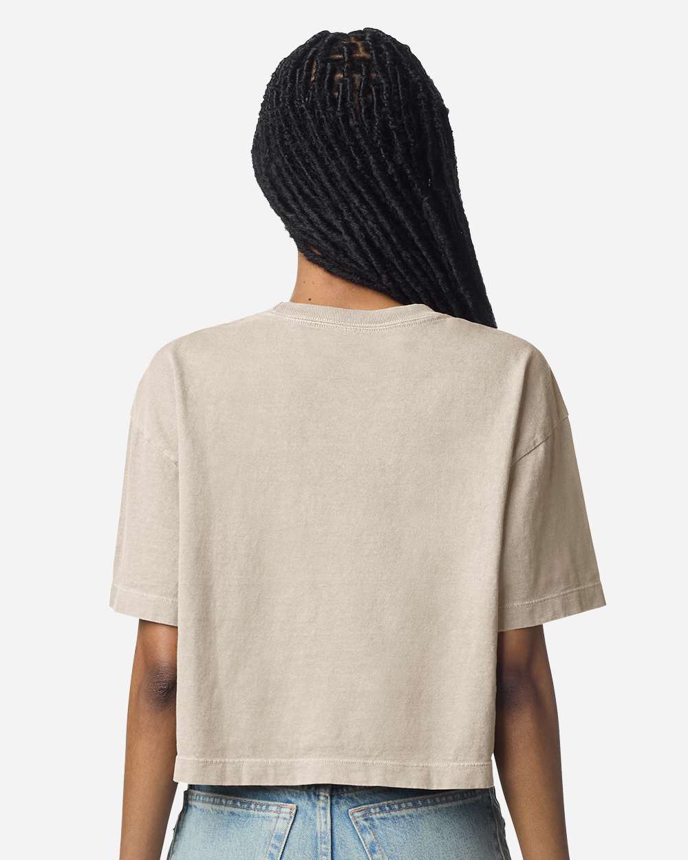 Women's Garment-Dyed Heavyweight Cropped Tee | AA 1302GD: Faded Powder Pink / M