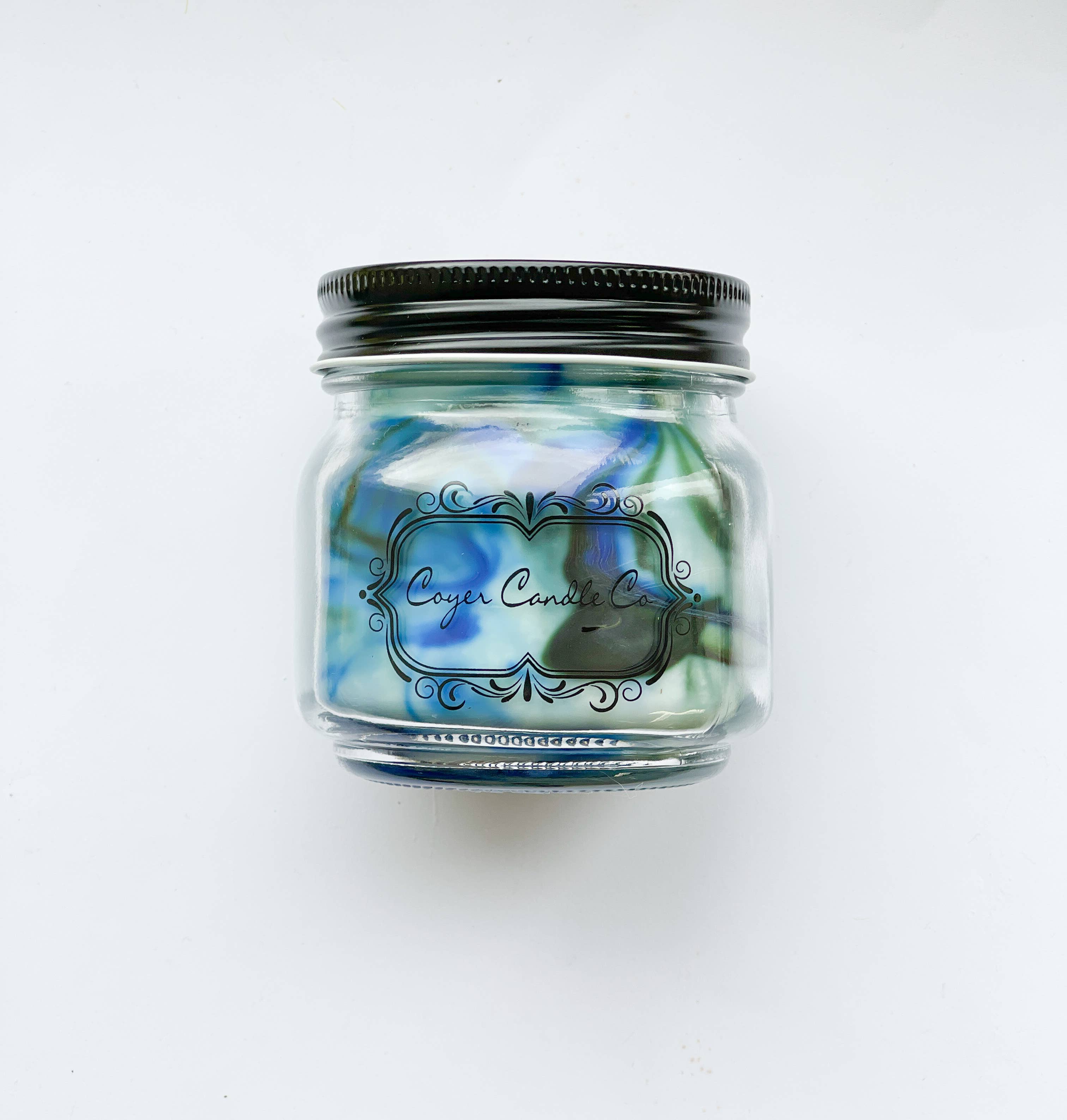 8 oz. Mason Jar Candles - Signature Collection: Add barcode to warning label / Pecans 'n Maple Syrup