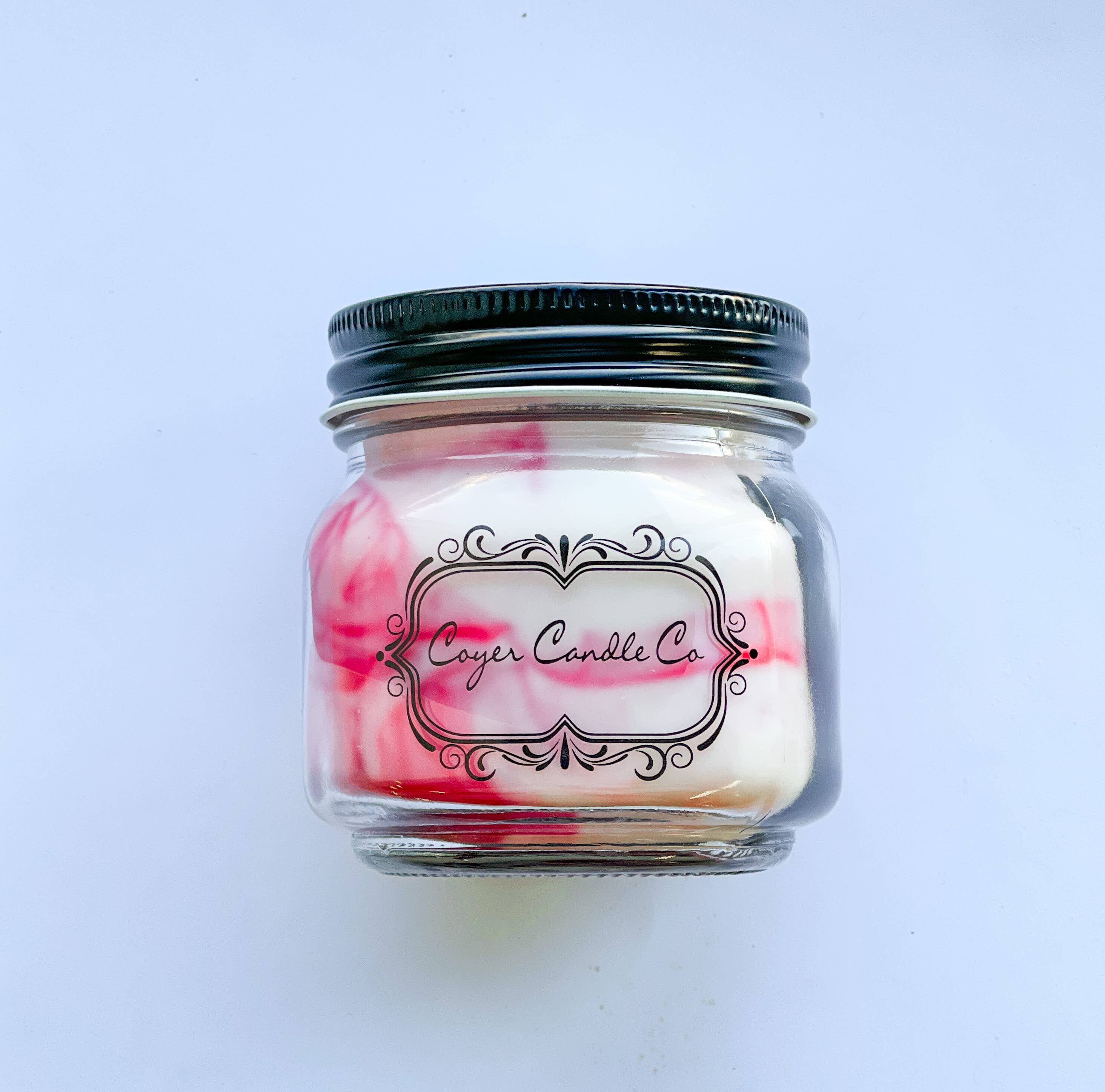 8 oz. Mason Jar Candles - Signature Collection: Add barcode to warning label / Pecans 'n Maple Syrup