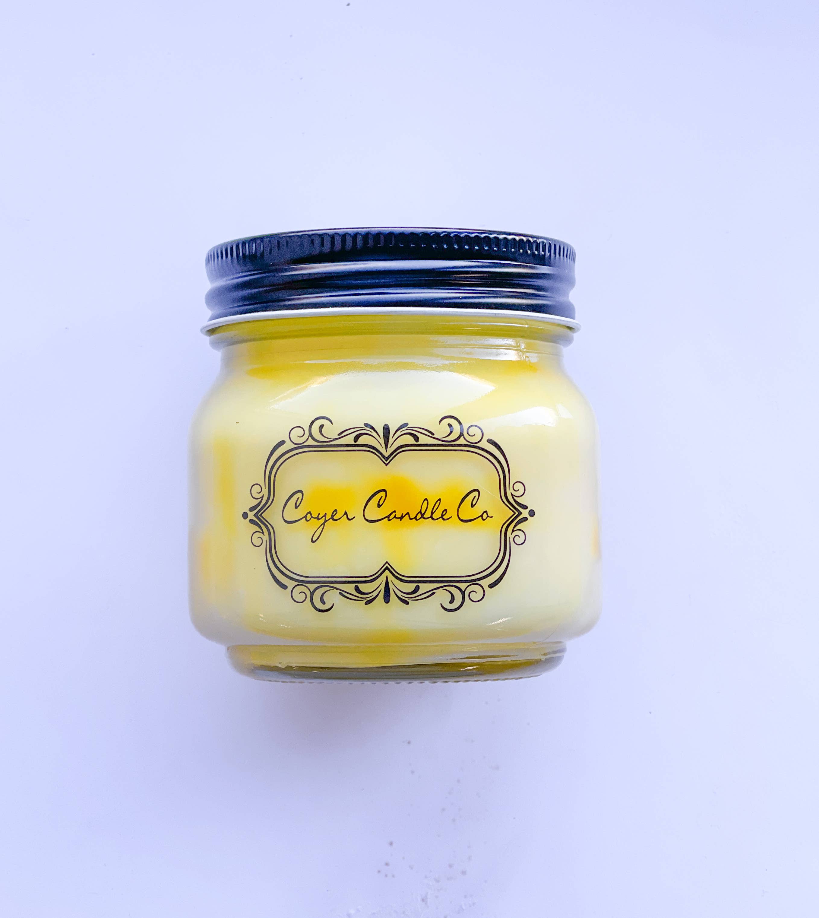 8 oz. Mason Jar Candles - Signature Collection: Add barcode to warning label / Pecans 'n Maple Syrup