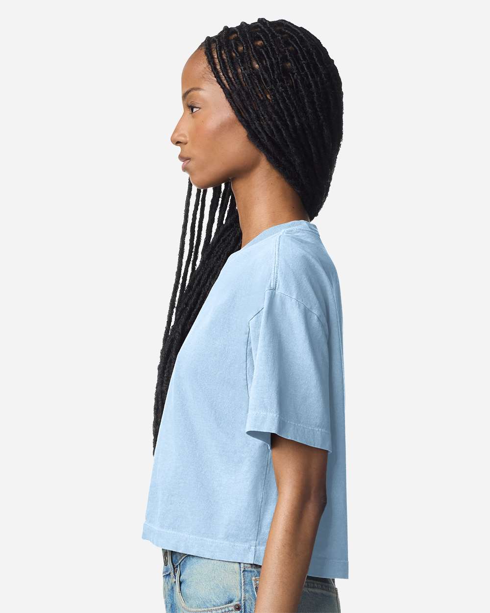 Women's Garment-Dyed Heavyweight Cropped Tee | AA 1302GD: Faded Powder Pink / M