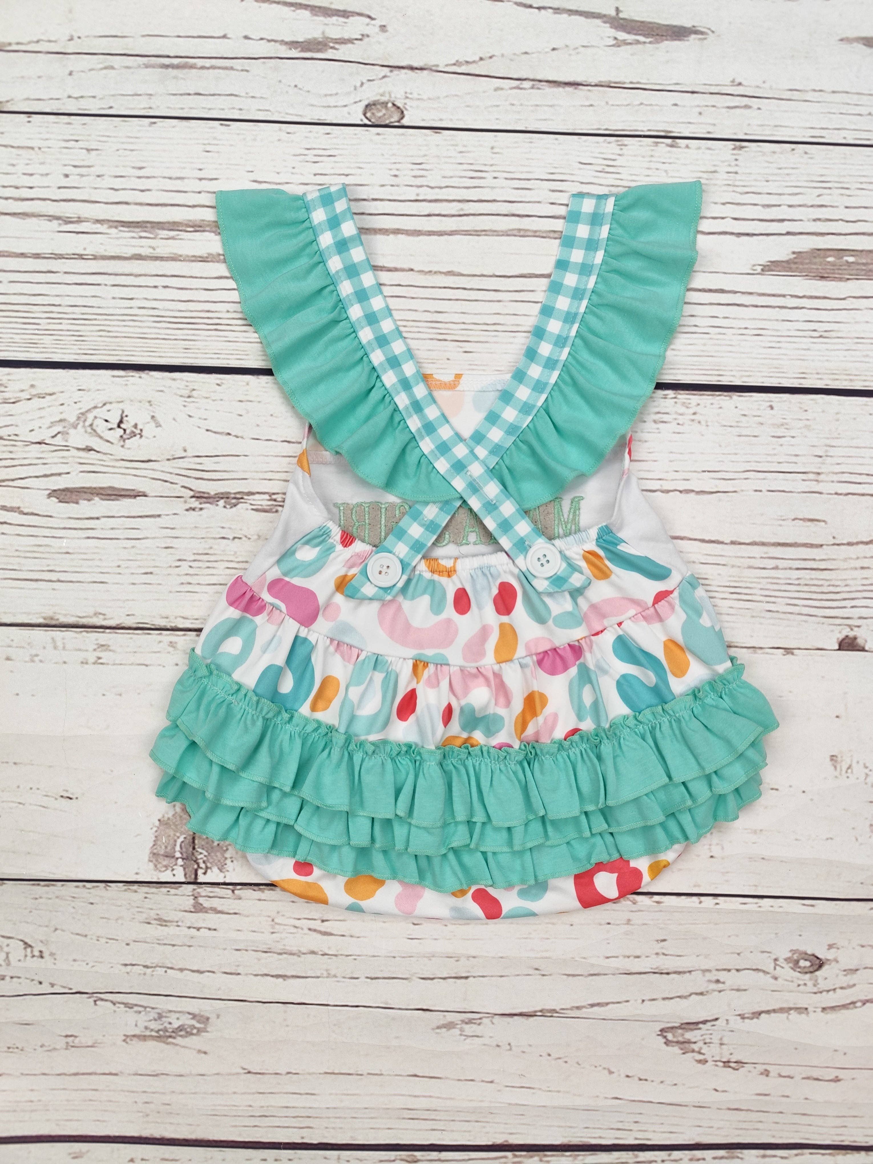 Mama's Girl Appliqué Cheetah Bubble with Ruffle: 6-12M