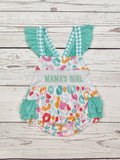 Mama's Girl Appliqué Cheetah Bubble with Ruffle: 6-12M