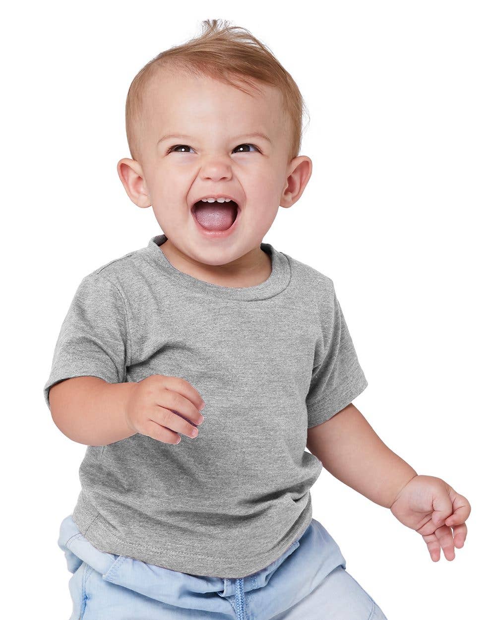 Bella Canvas Infant Jersey Short Sleeve Blank T-Shirt 3001B: ATHLETIC HEATHER / 12-18MOS