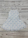 Flower Bow Print Girls Athletic Dresses: 6-7T