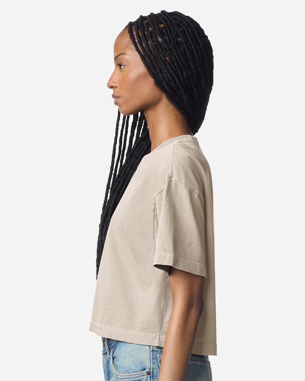 Women's Garment-Dyed Heavyweight Cropped Tee | AA 1302GD: Faded Powder Pink / M