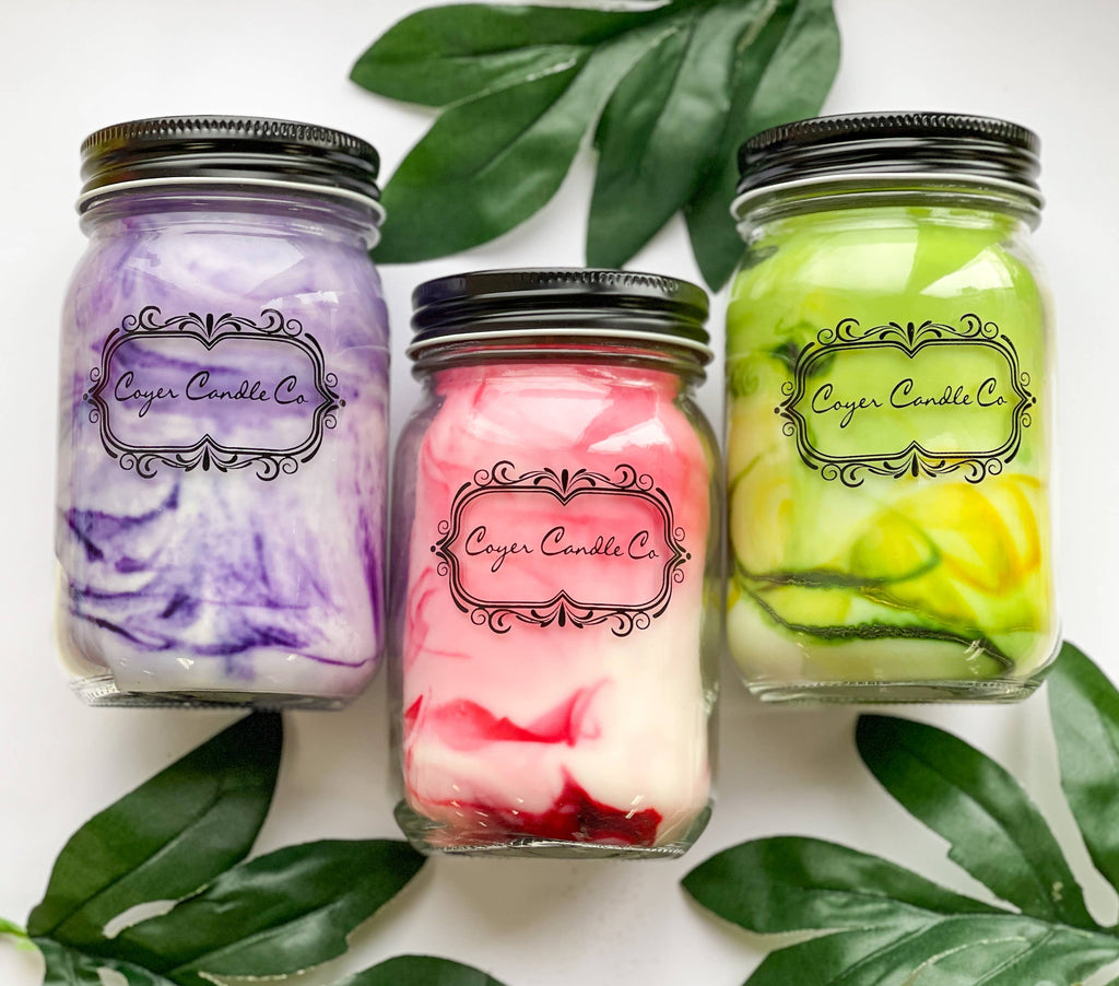 16 oz. Pint Mason Jar Candles - Summer Collection: Add barcode to warning label / Beach Day