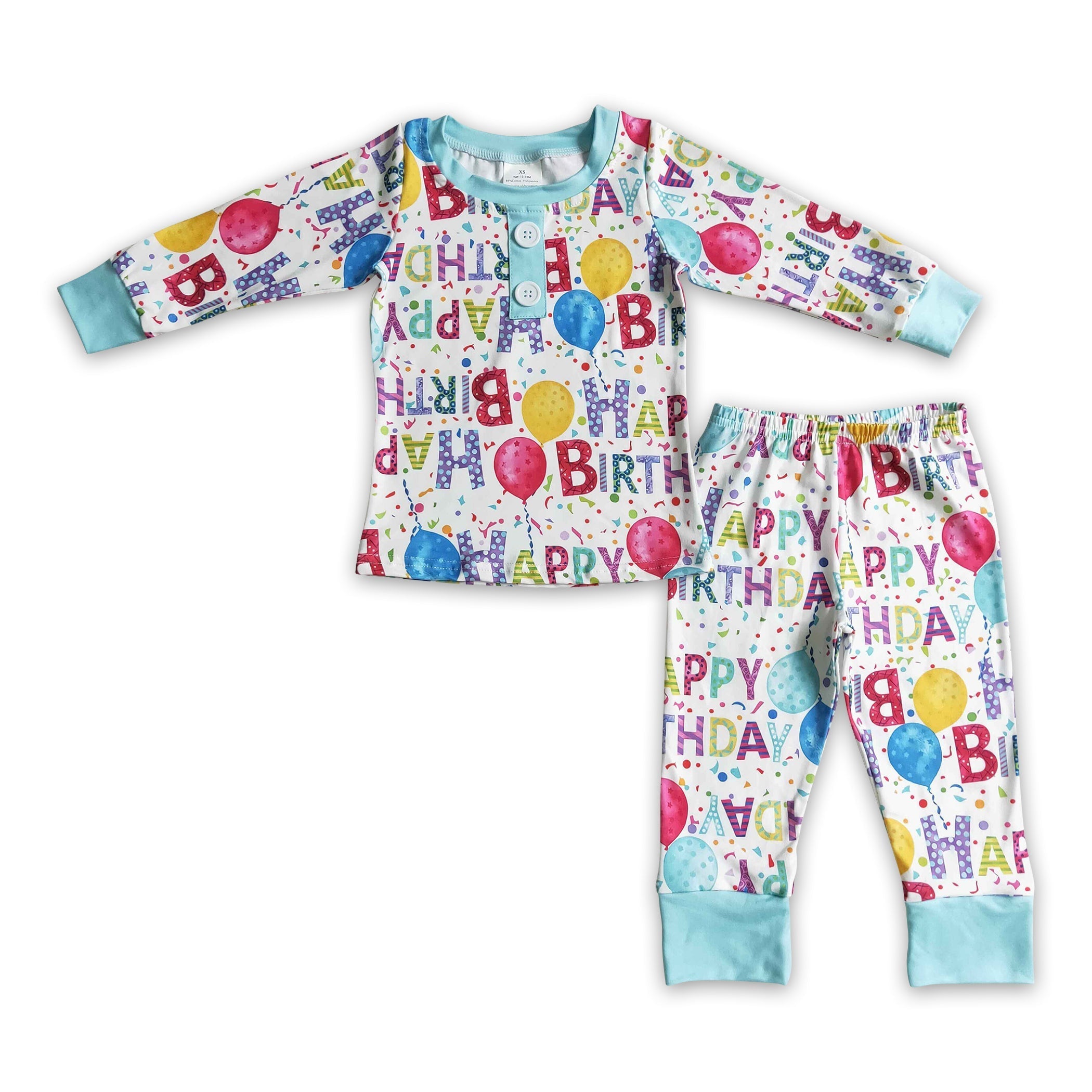 Happy birthday balloon apparel kids boy pajamas