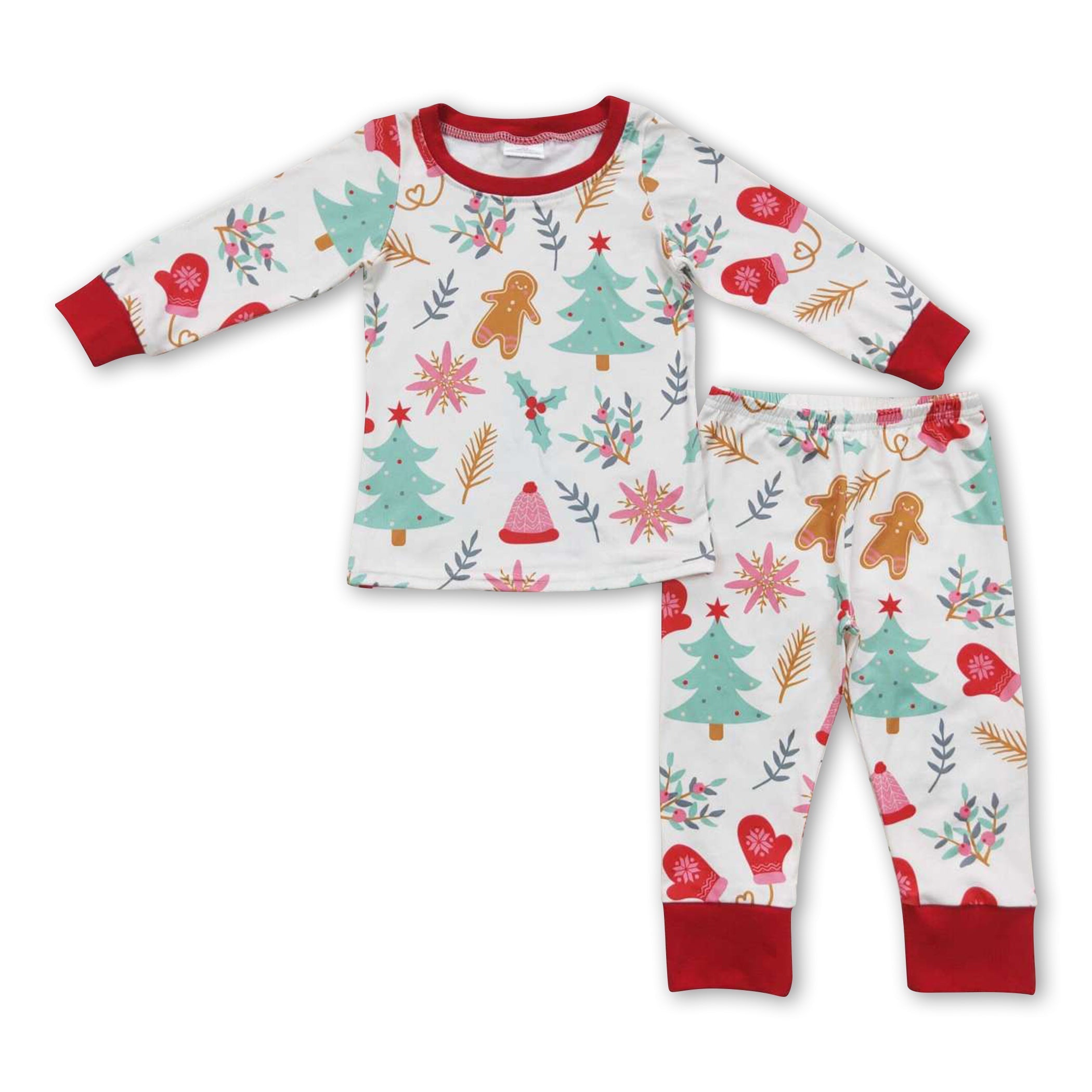 Gingerbread Christmas tree kids boy pajamas