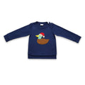 Duck Christmas hat navy kids shirt