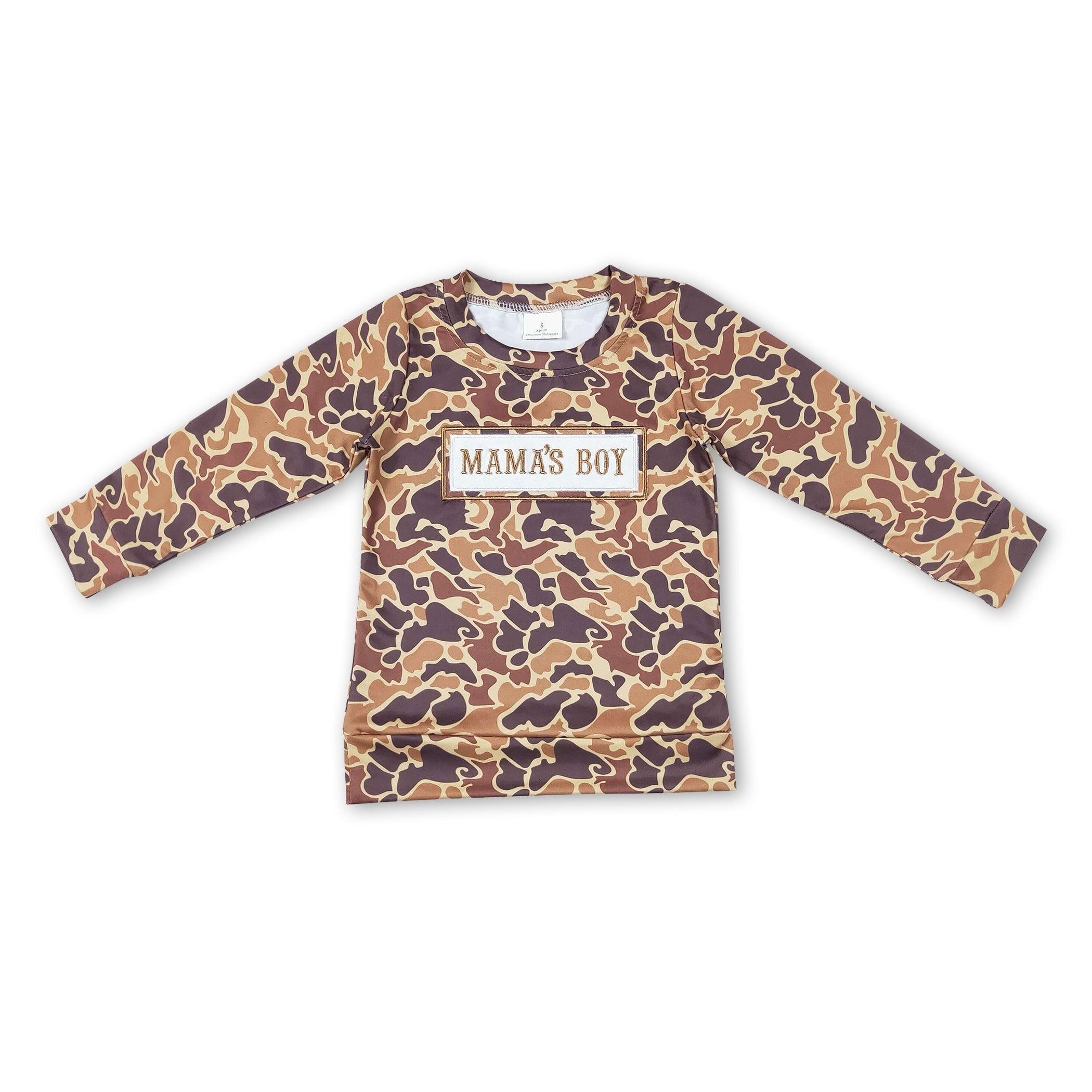 Mama's boy camo long sleeves toddler kids shirt