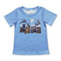 Short sleeves duck dog deer kids boys hunting shirt