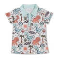 Short sleeves dinosaur beach kids boys summer polo shirt