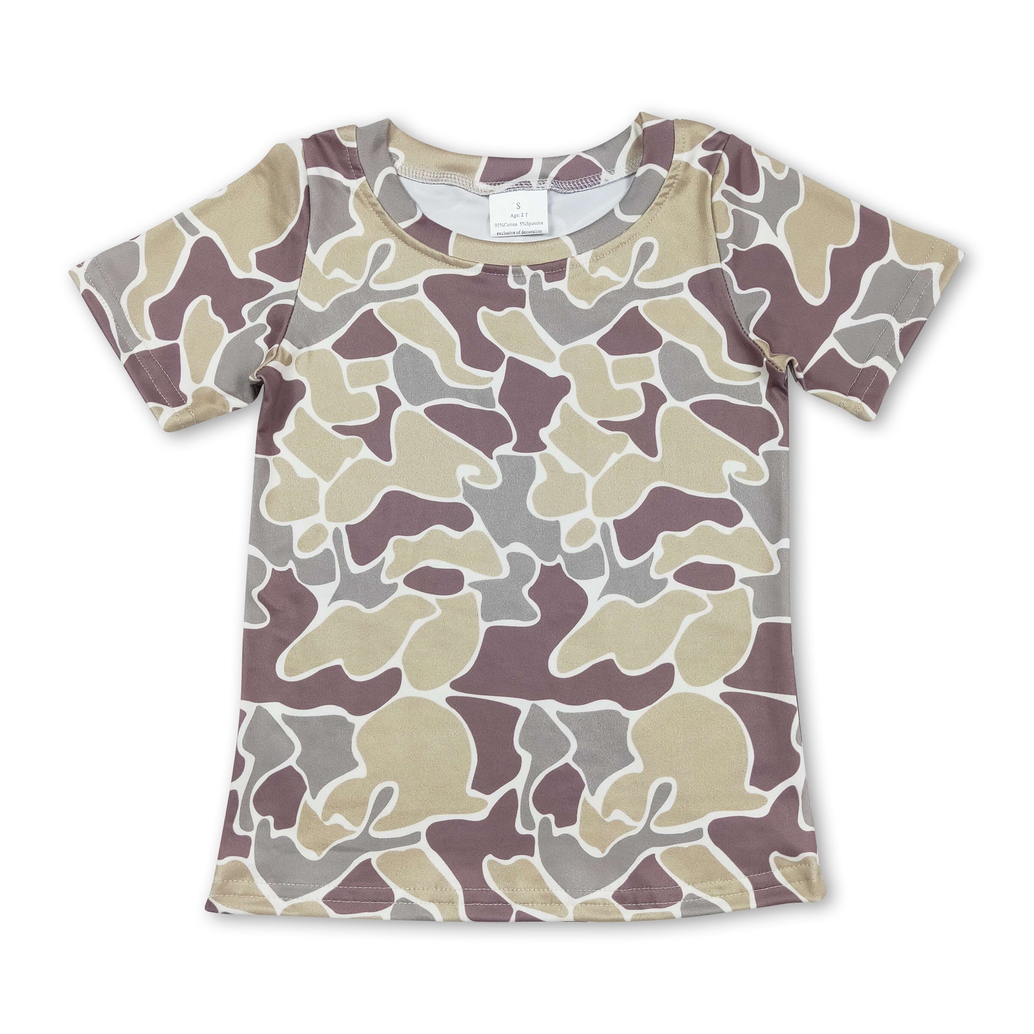 Short sleeves camo kids boys shirt