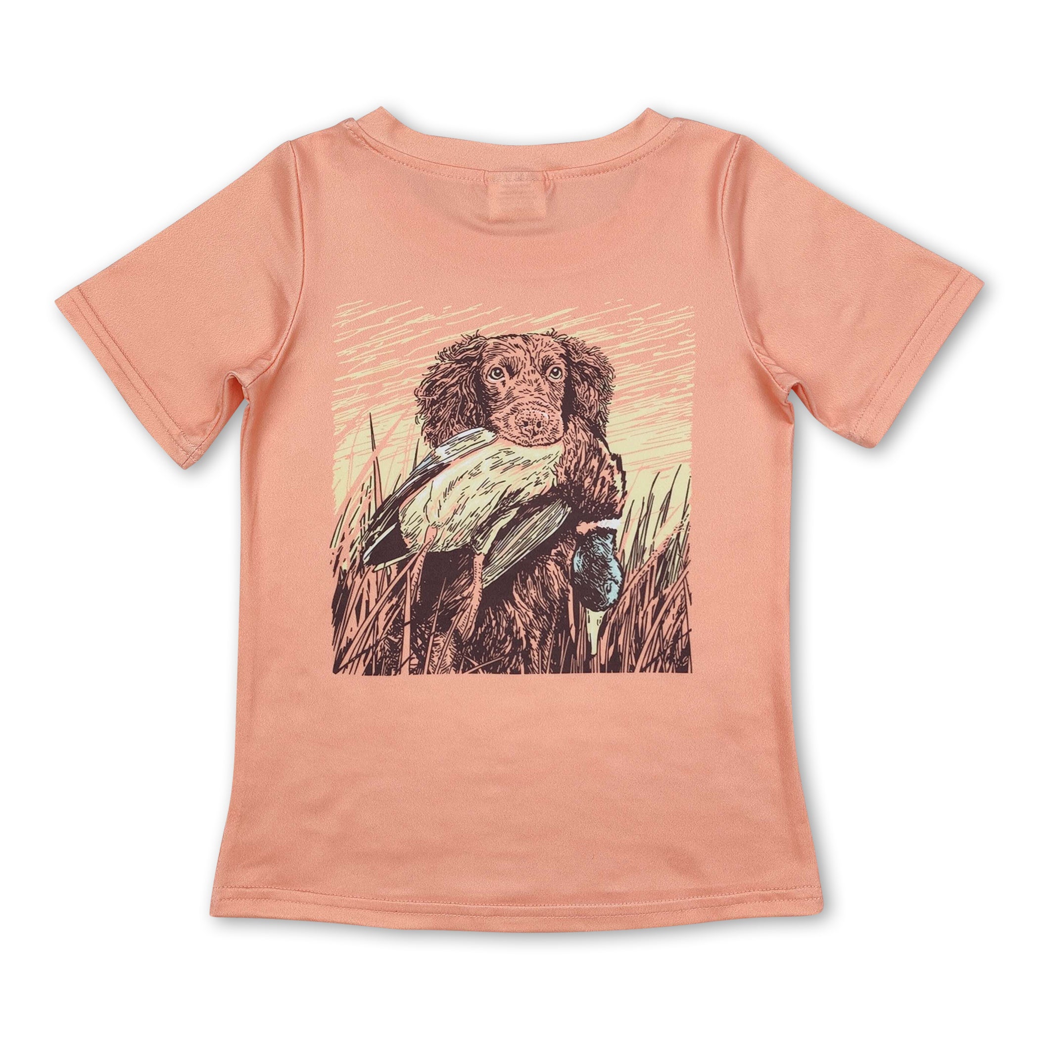 Short sleeves hunting dog duck kids boys shirt