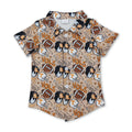 Football dog T kids boys team button down shirt