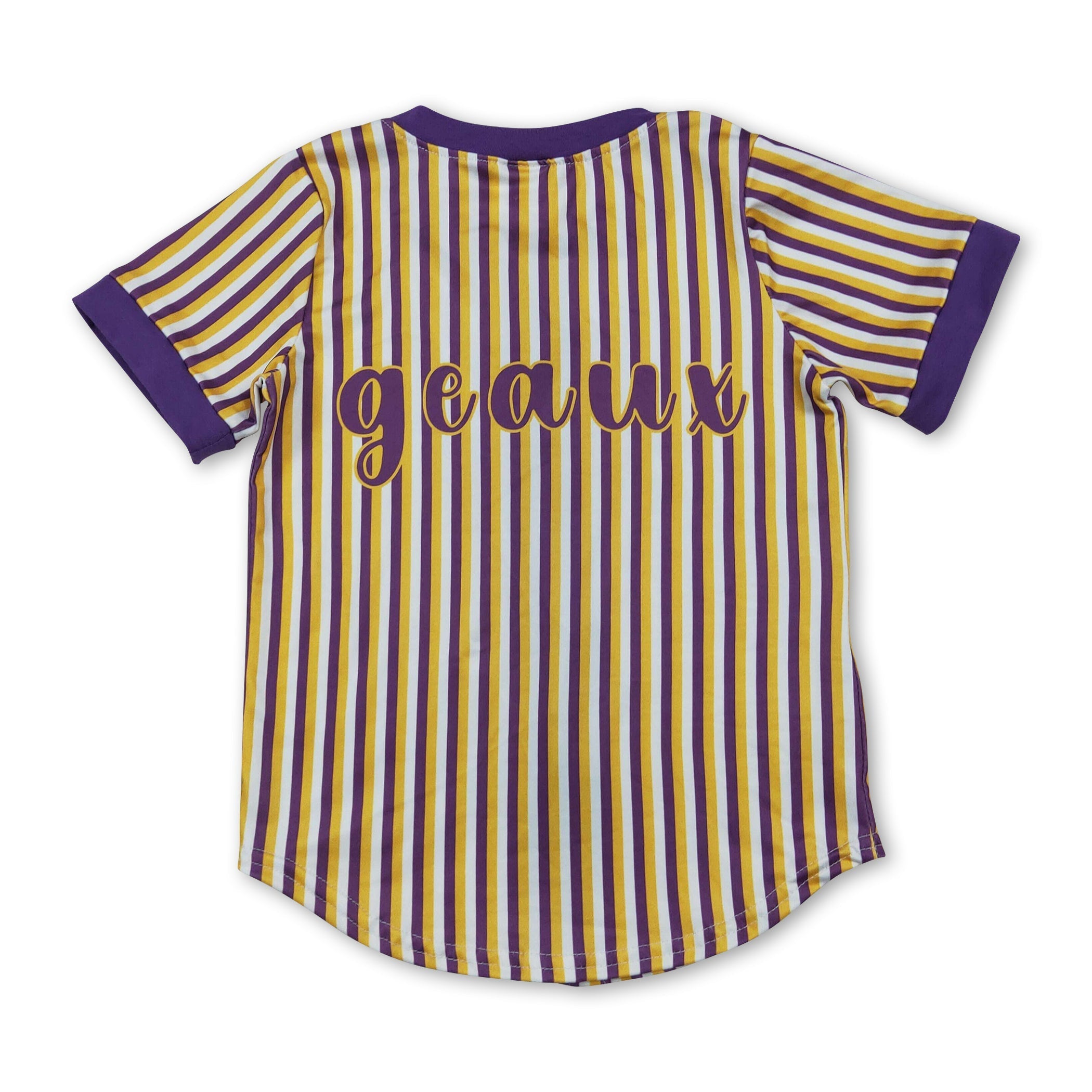 Short sleeves purple yellow tiger boy team shirt