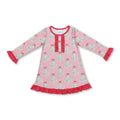 Hot pink ruffle Christmas nightgown kids girls dresses