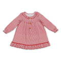Red stripe ruffle baby girls Christmas night dresses