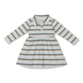Green purple yellow stripe girls Mardi Gras polo dress