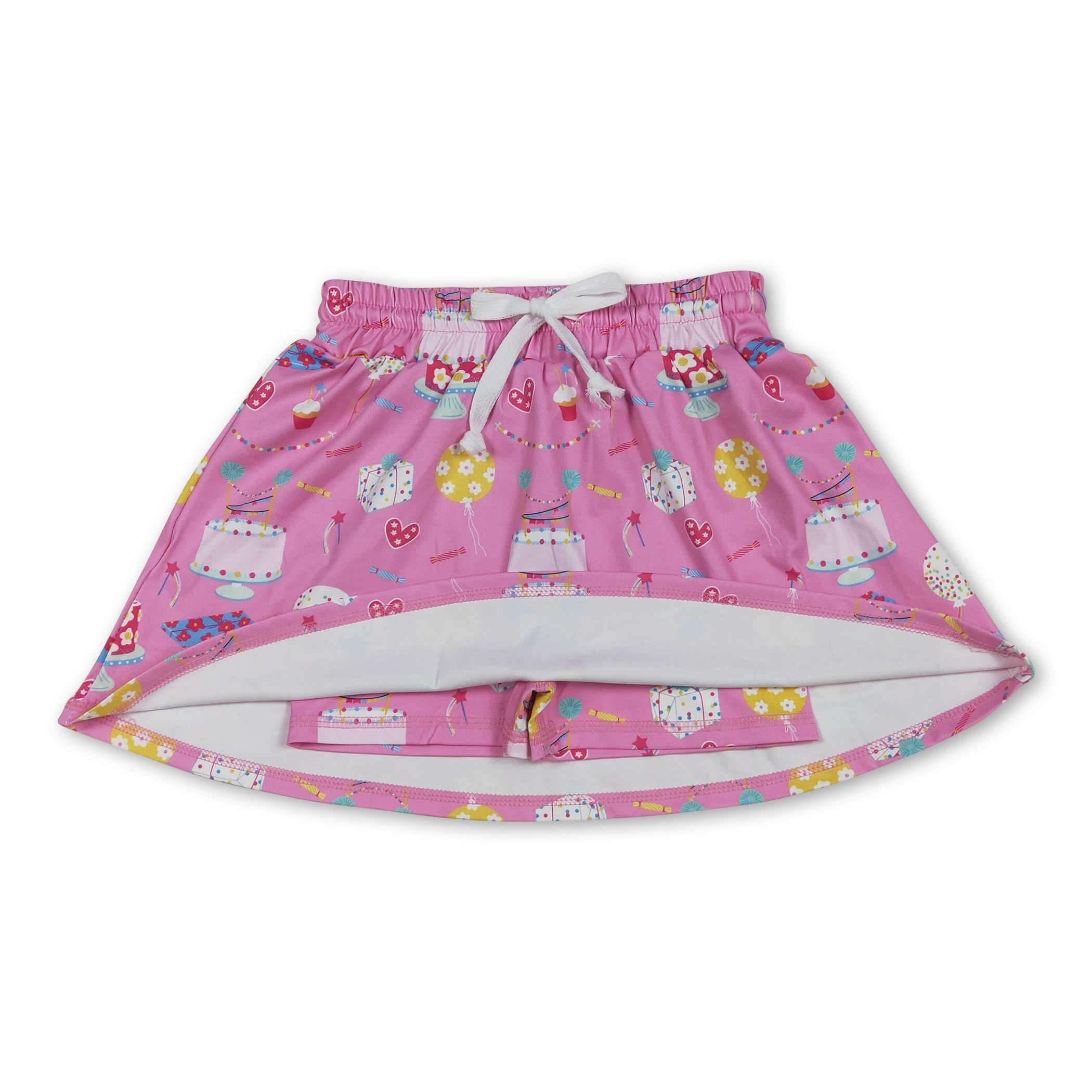 Happy Birthday cake gift kids girls active skirt