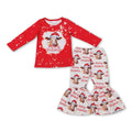 Merry Christmas cow bleached top pants girls outfits