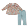 Floral tunic light blue leggings girls fall clothing