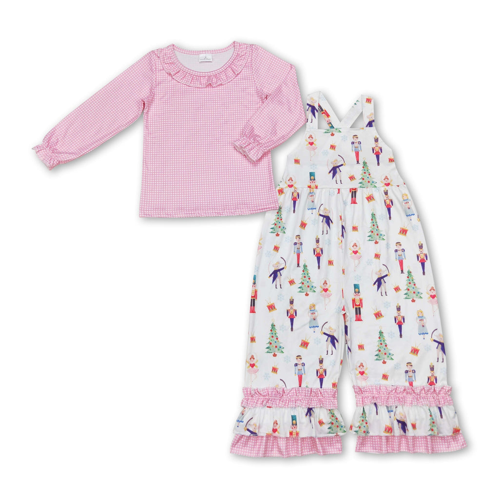 Pink top king ballet Christmas tree overalls girls clothes