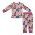 Pink long sleeves teacher bubble baby girls pajamas