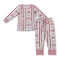 Pink heart bow floral top pants girls Valentine's pajamas