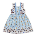 Sleeveless dog print kids girls summer dresses