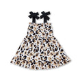 Straps leopard baby girls summer ruffle dresses