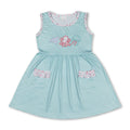Sleeveless stripe pockets octopus baby girls summer dress