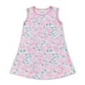 Pink sleeveless floral baby girls summer dress