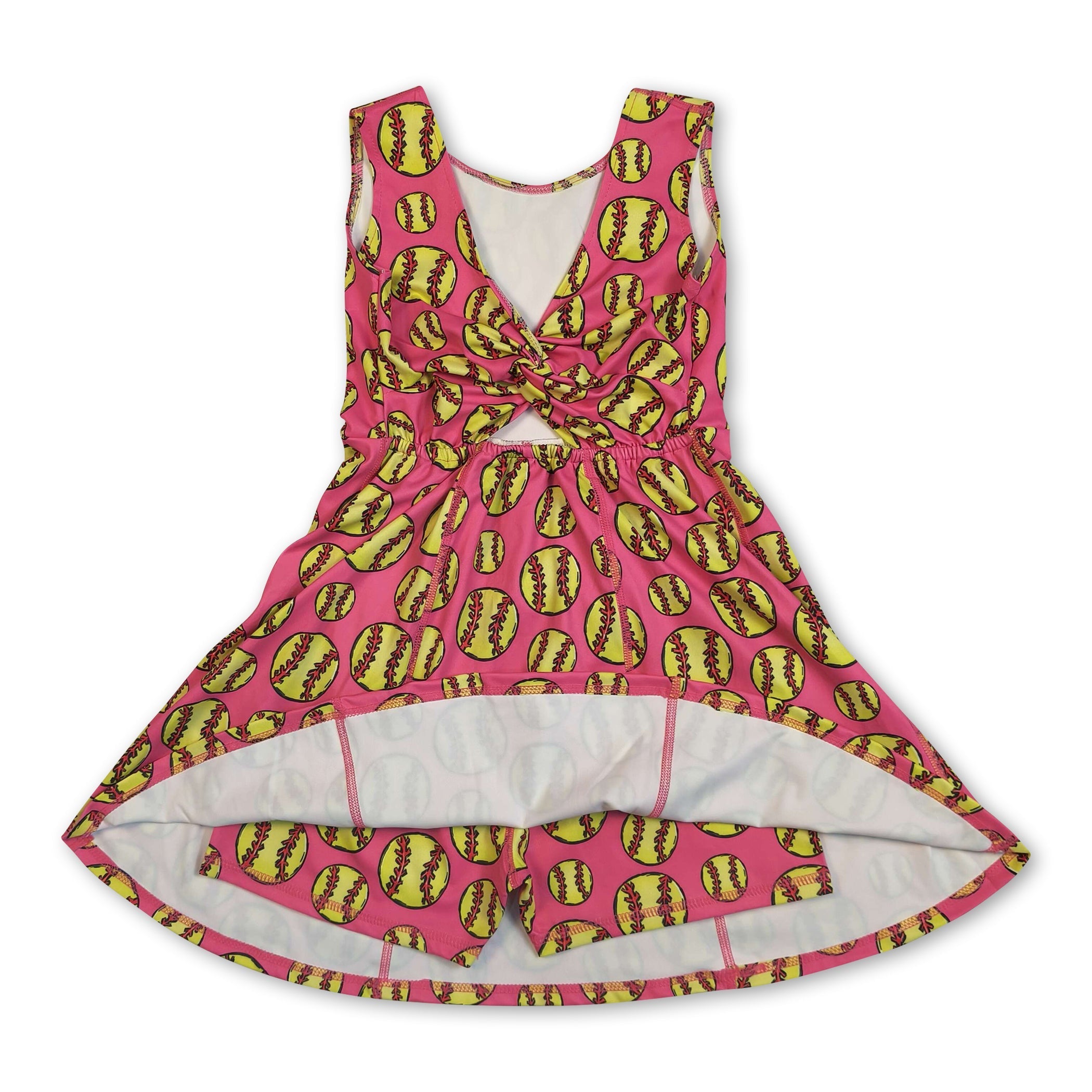 Sleeveless softball kids girls summer athletic dresses