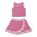 Light pink scallop princess girls summer active wear set