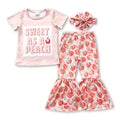 Sweet as a peach kids girls clothing set