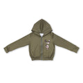 Deer long sleeves zipper hooded hunting girls jacket