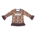 Brown camo Daddy's girl ruffle baby kids shirt