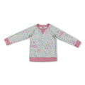 small flowers print yoga girl long sleeve pink top