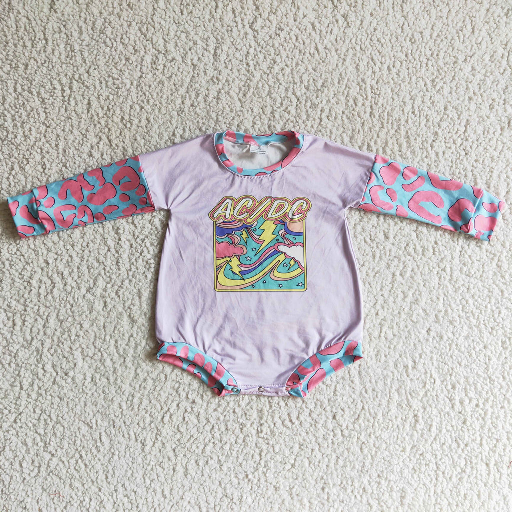Leopard long sleeves baby singer romper
