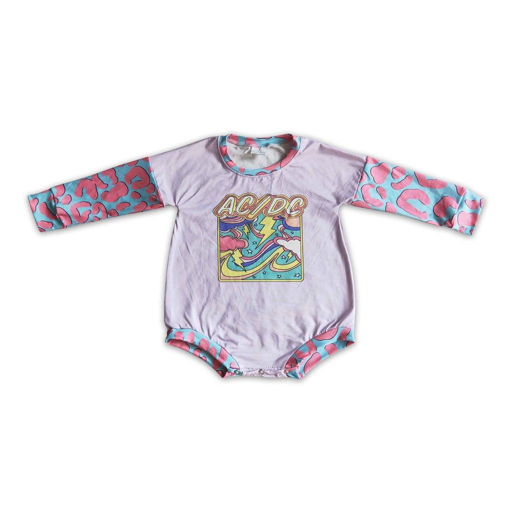 Leopard long sleeves baby singer romper