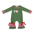 Milk santa biscuit embroidery baby girls Christmas romper