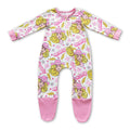 Howdy pink party baby footed zipper coveralls